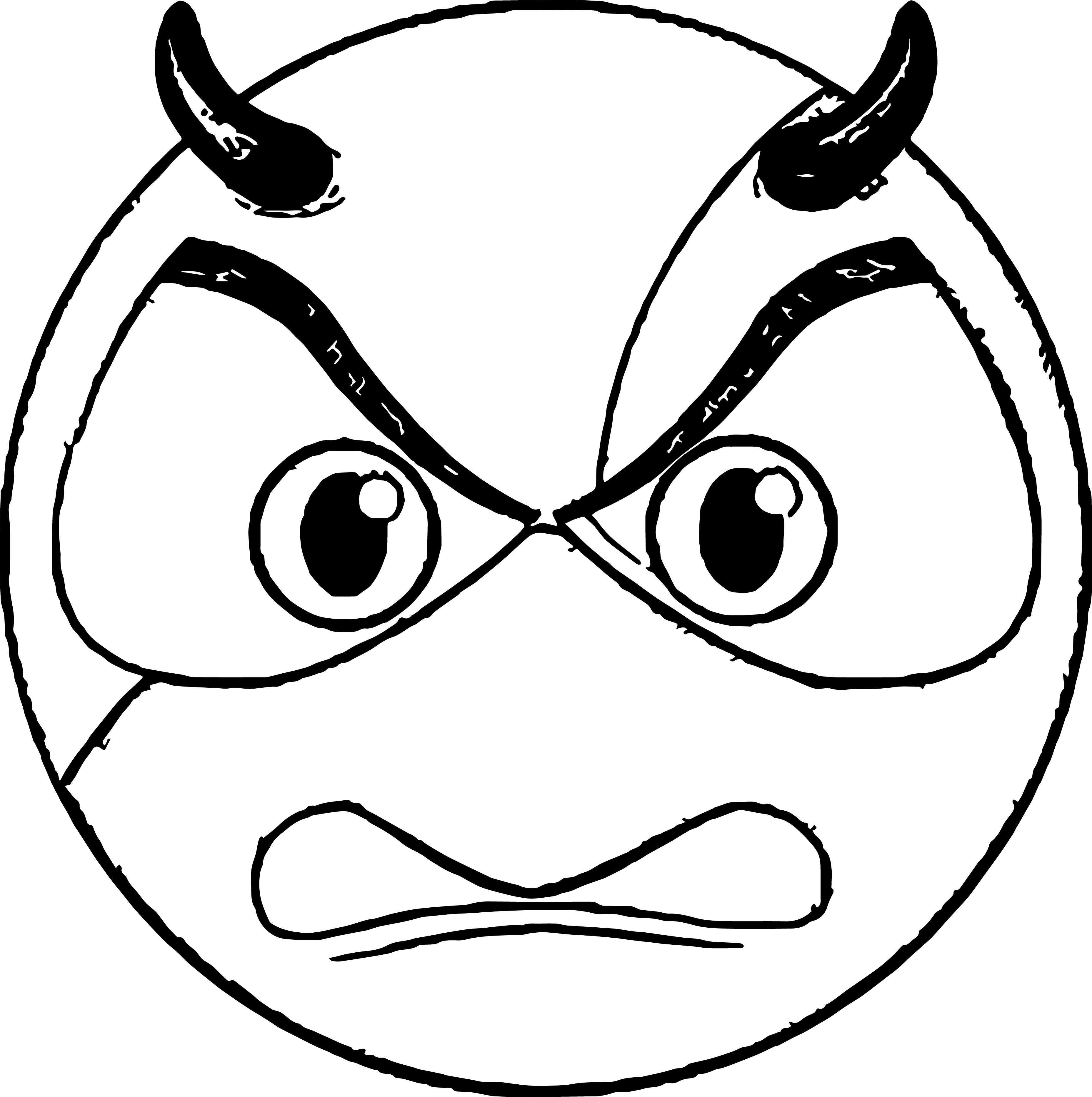 3713x3731 Angry Face Coloring Pages