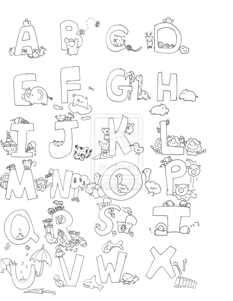 786x1017 Animal Alphabet Coloring Pages Free Printable Sheets