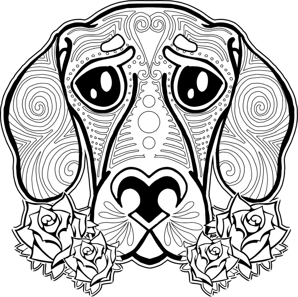 960x956 Animal Coloring Pages For Adults Dog