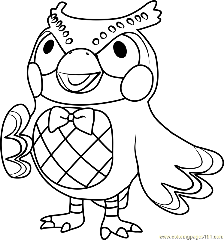 746x800 Blathers Animal Crossing Coloring Page