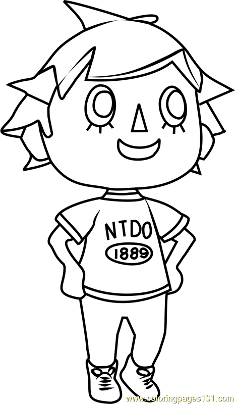 466x800 Player Animal Crossing Coloring Page