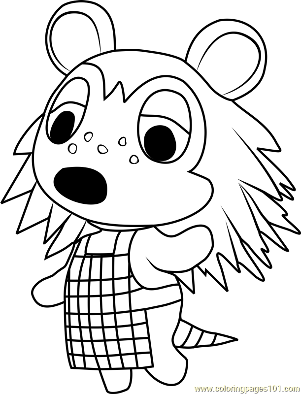611x800 Sable Animal Crossing Coloring Page