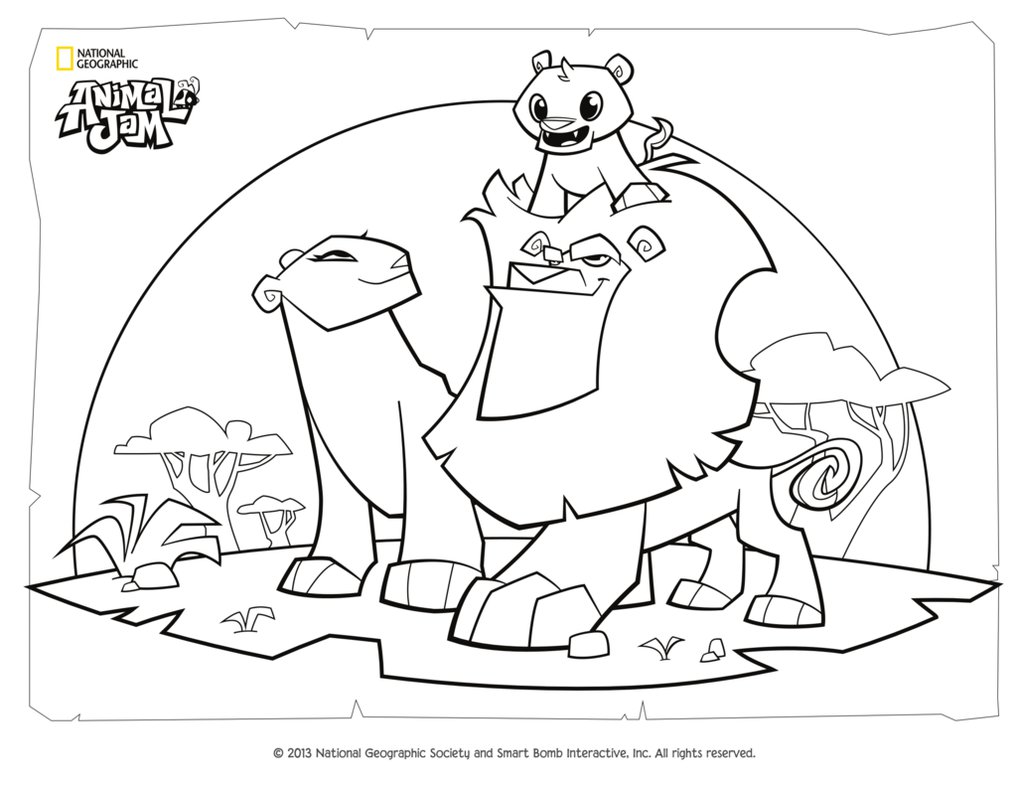 1017x786 Animal Jam Coloring Page Lion Family By Digiponythedigimon