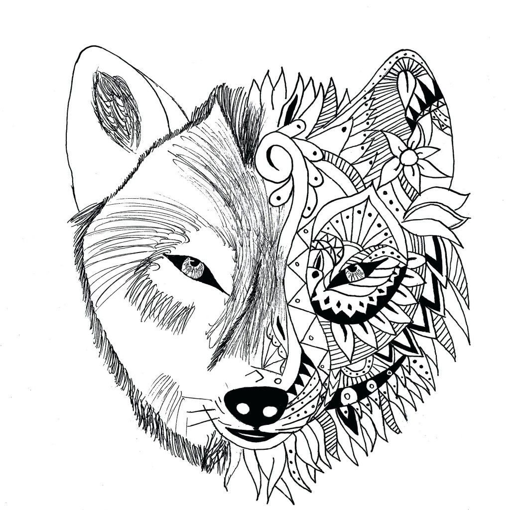 1024x1024 The Best Arctic Wolf Coloring Pages Black White Wolves U