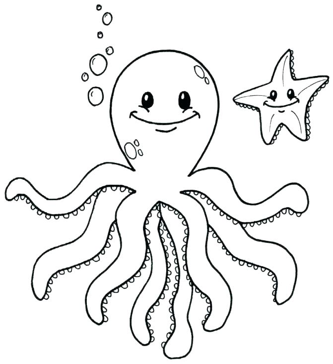 671x733 Octopus For Coloring Octopus Coloring Pictures Cartoon Octopus