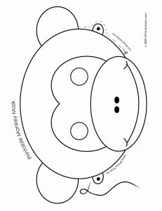 231x300 Printable Monkey Animal Mask