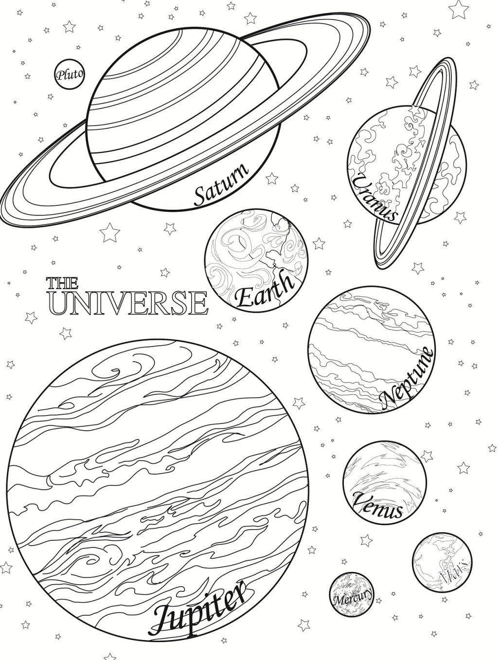 1024x1356 Planet Coloring Sheets Printable Pages With Thets Pluto To Print
