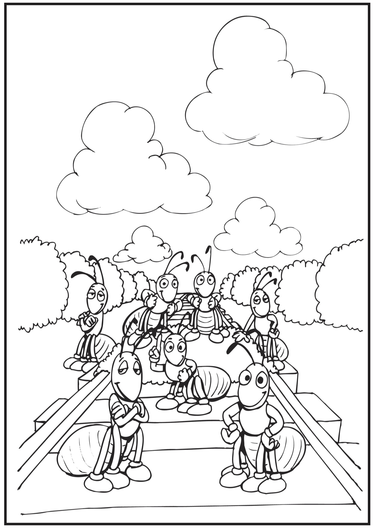 1239x1754 Printable Ant Coloring Pages Me Sheet Hill Page Ants Animal Bully