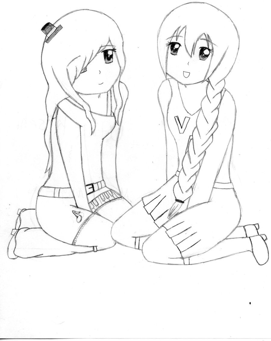 900x1131 Easy Anime Drawings Best Friends Utau And Nana By ~amutolover98