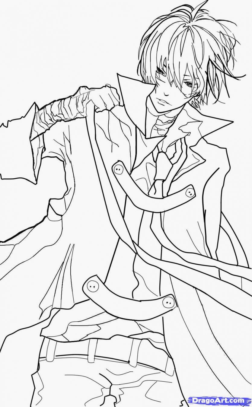 835x1349 Anime Boys Coloring Pages Home Throughout Boy