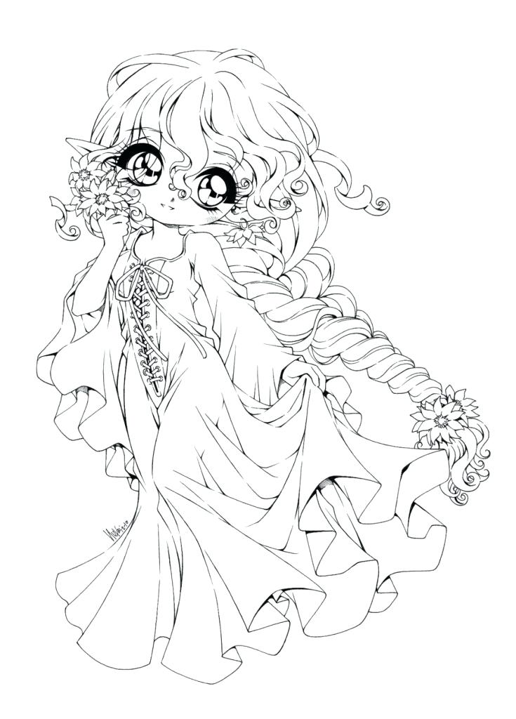 735x1024 Anime Angel Coloring Pages Cute Cartoon With Inspirations 12