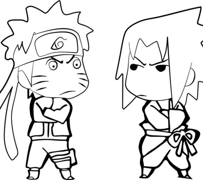 678x600 Naruto Colored Pages Coloring Pages Anime Naruto Sasuke Free
