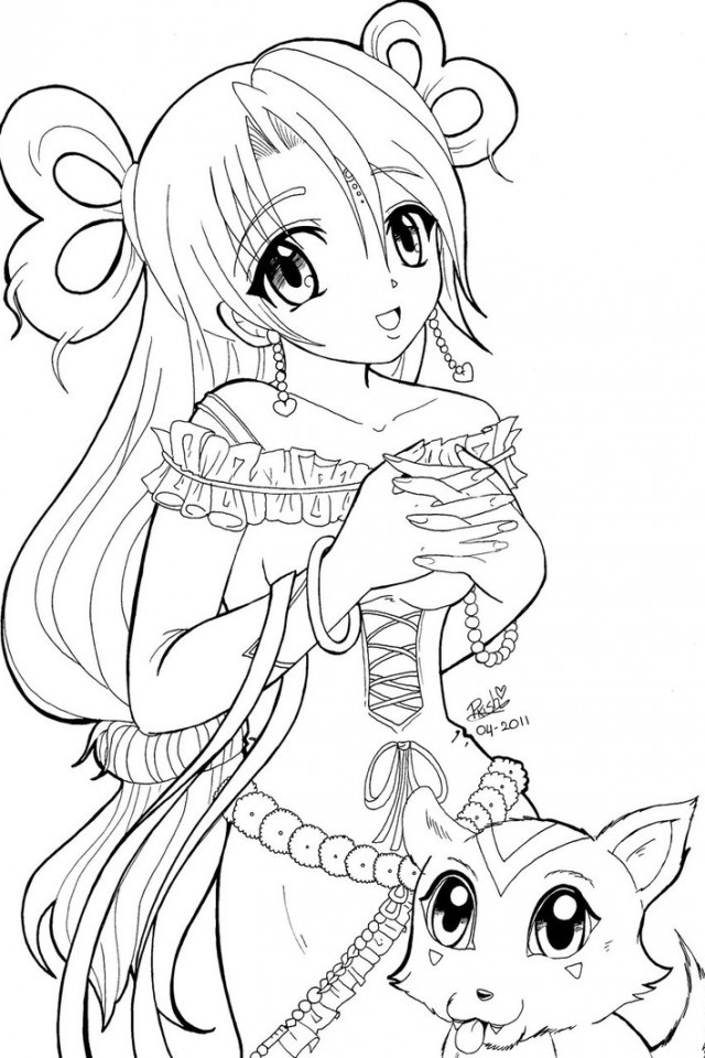 640x960 Anime Coloring Pictures Anime Coloring Pages Cute Anime Coloring
