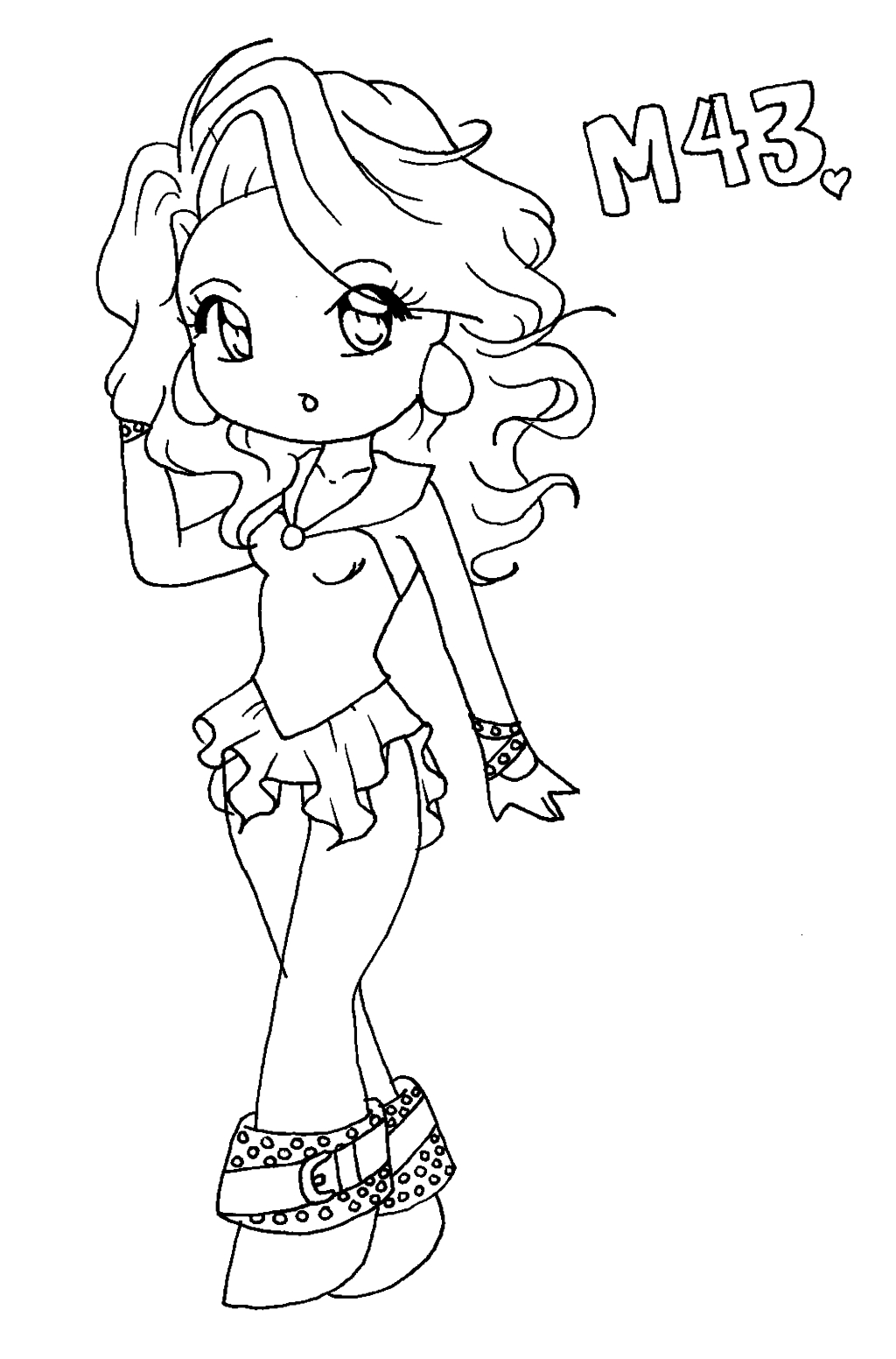 1024x1552 Cute Anime Cat Coloring Pages Free
