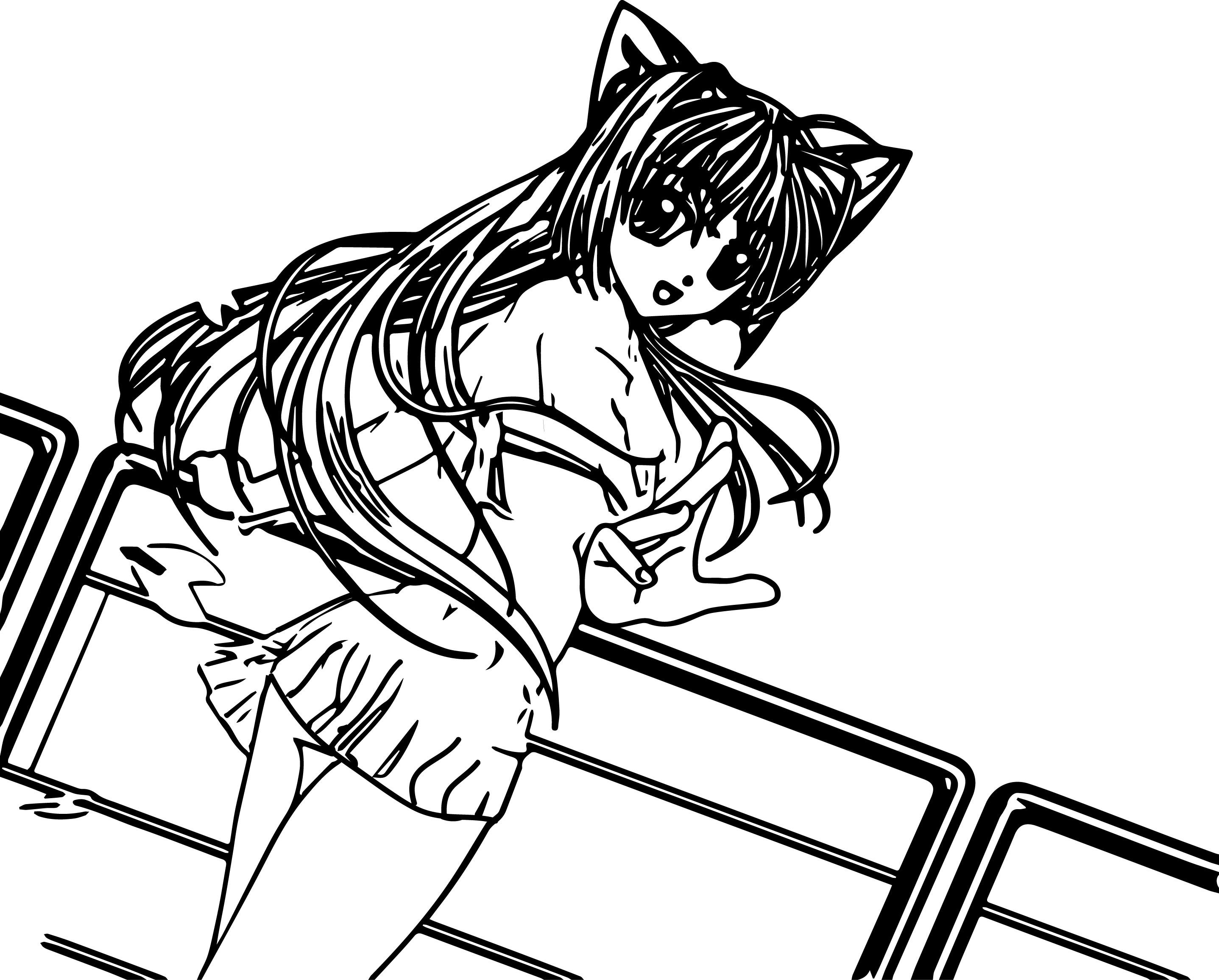 2875x2312 Cool Anime Cat Girl Coloring Pages Mcoloring Anime Cat