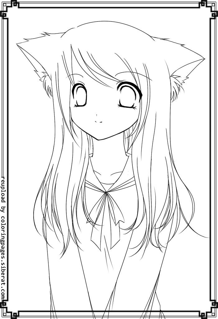 700x1024 Anime Cat Girl Coloring Pages 2