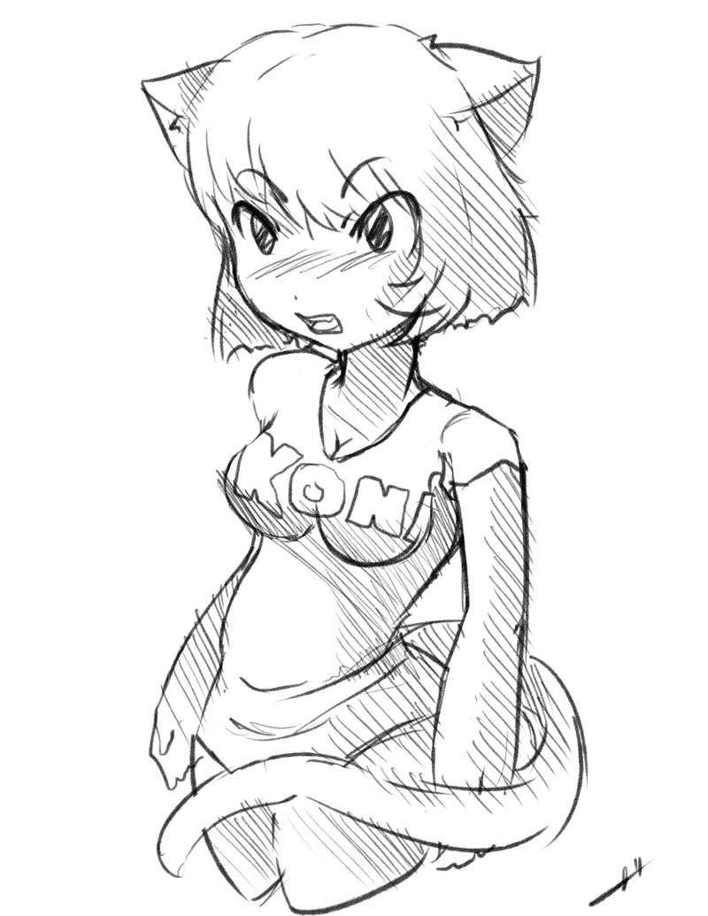 800x1035 Anime Cat Girl Coloring Pages