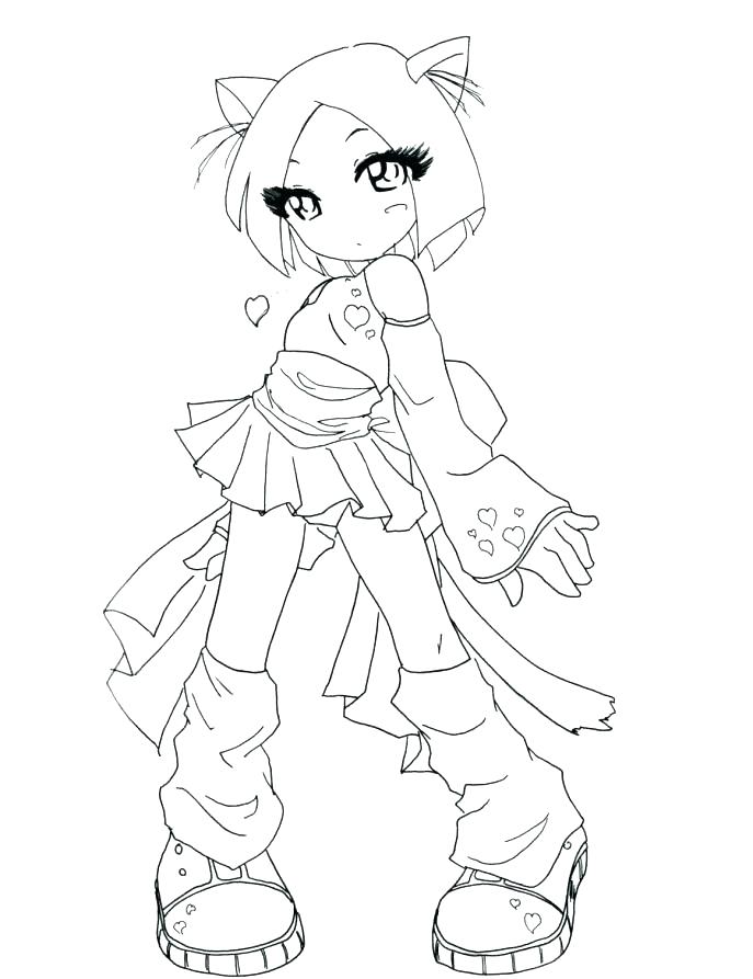 687x893 Anime Cat Coloring Pages Anime Girl Warrior Coloring Pages