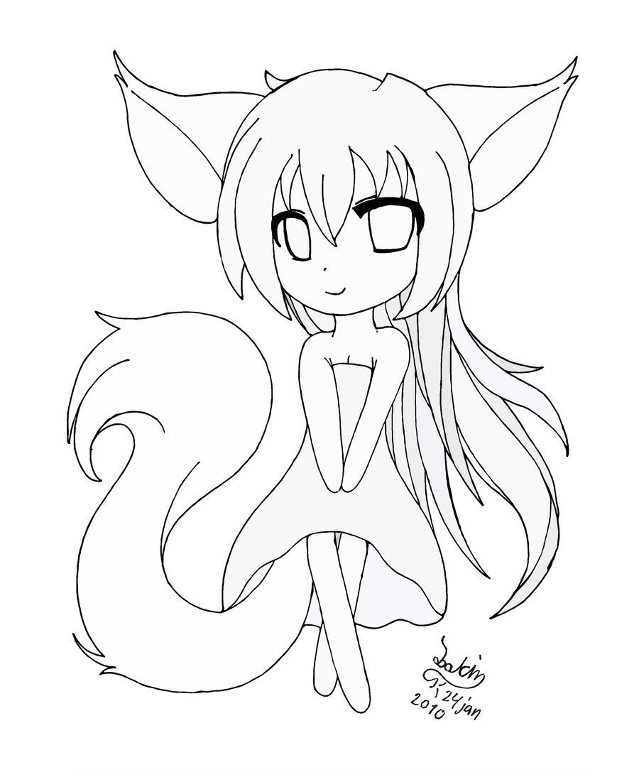 Anime Cats Coloring Pages
