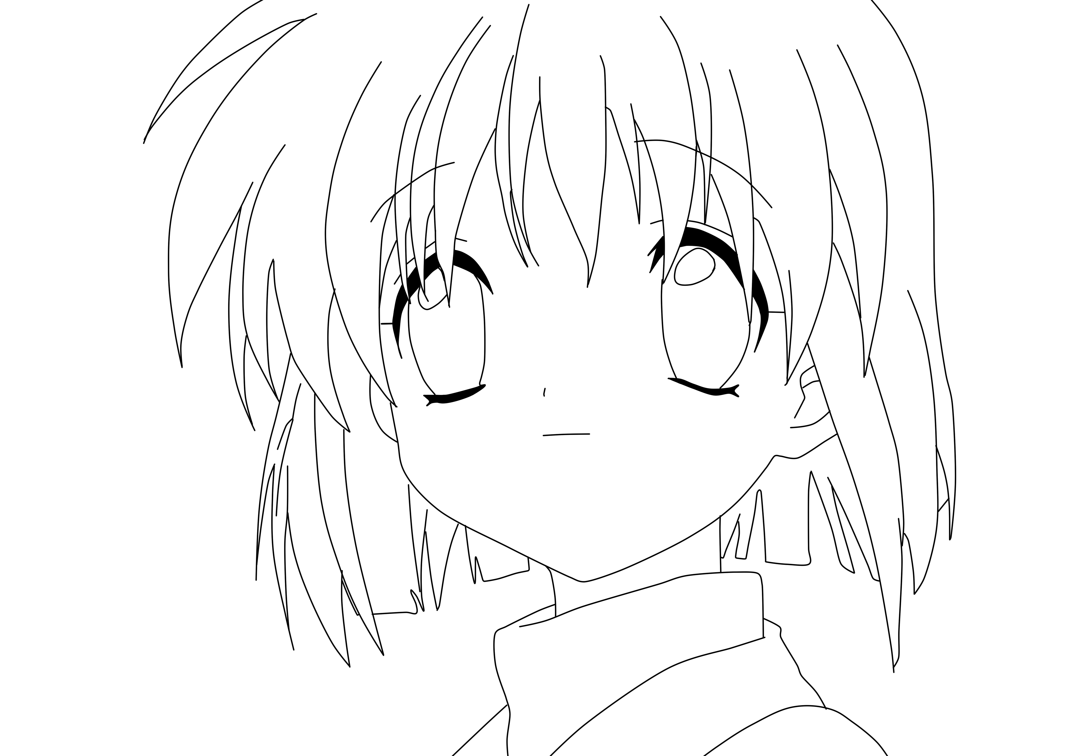 3752x2632 Anime Coloring Pages