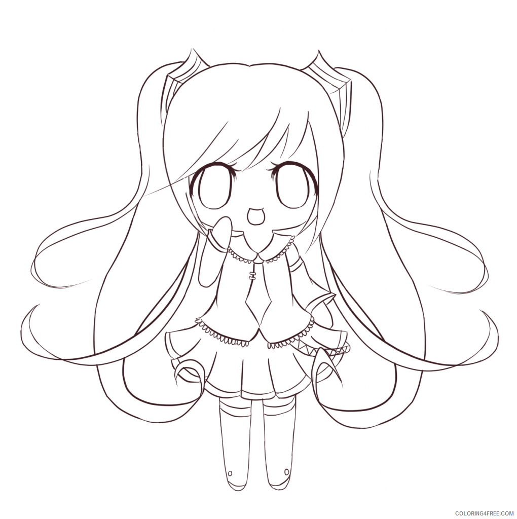 1020x1024 Chibi Coloring Pages Cat Girl Coloring4free