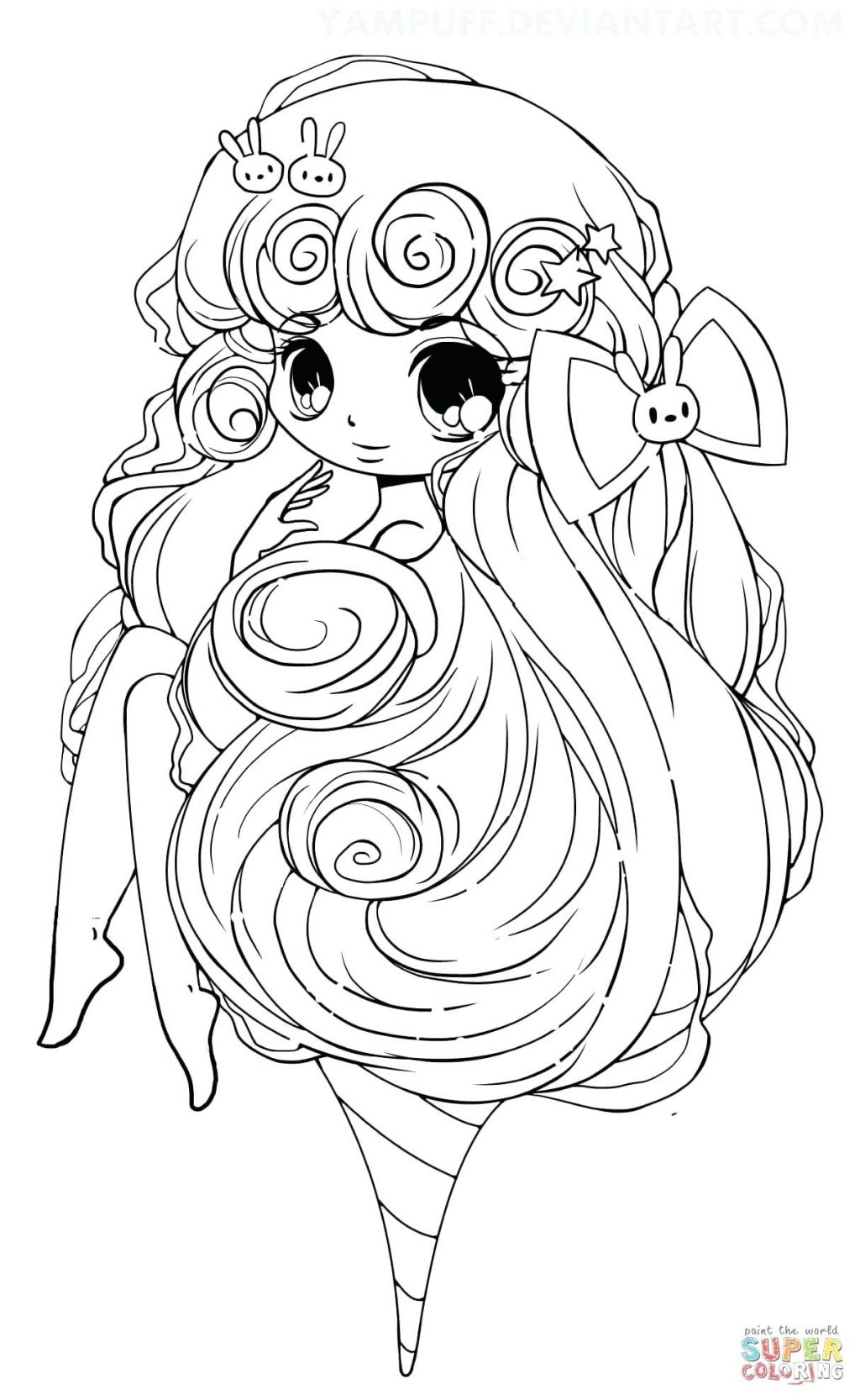 1024x1666 Coloring Pages ~ Chibi Coloring Pages Click The Cotton Candy Girl