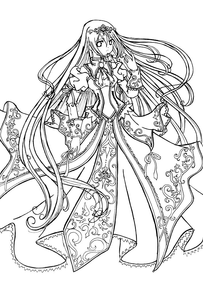 708x979 Princess Coloring Pages Love The Anime This Would Be Cool