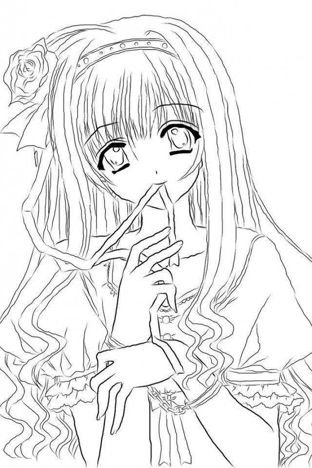 640x960 Anime Girl Coloring Nice Stunning Coloring Pages Cute Images. 40