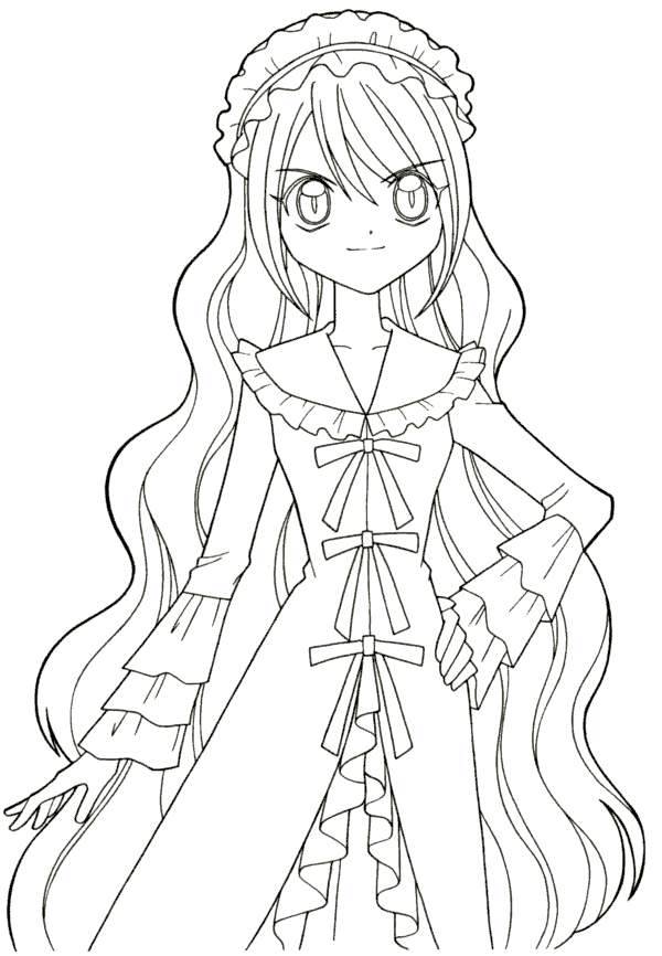 600x866 Anime Girl Coloring Pages Online Photo 421135