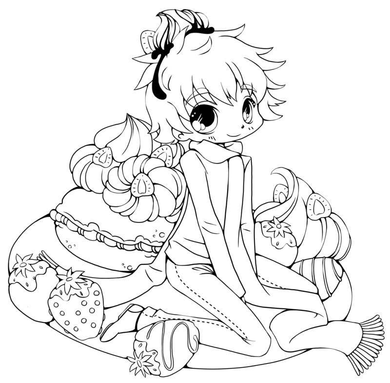 800x785 Anime Coloring Pages