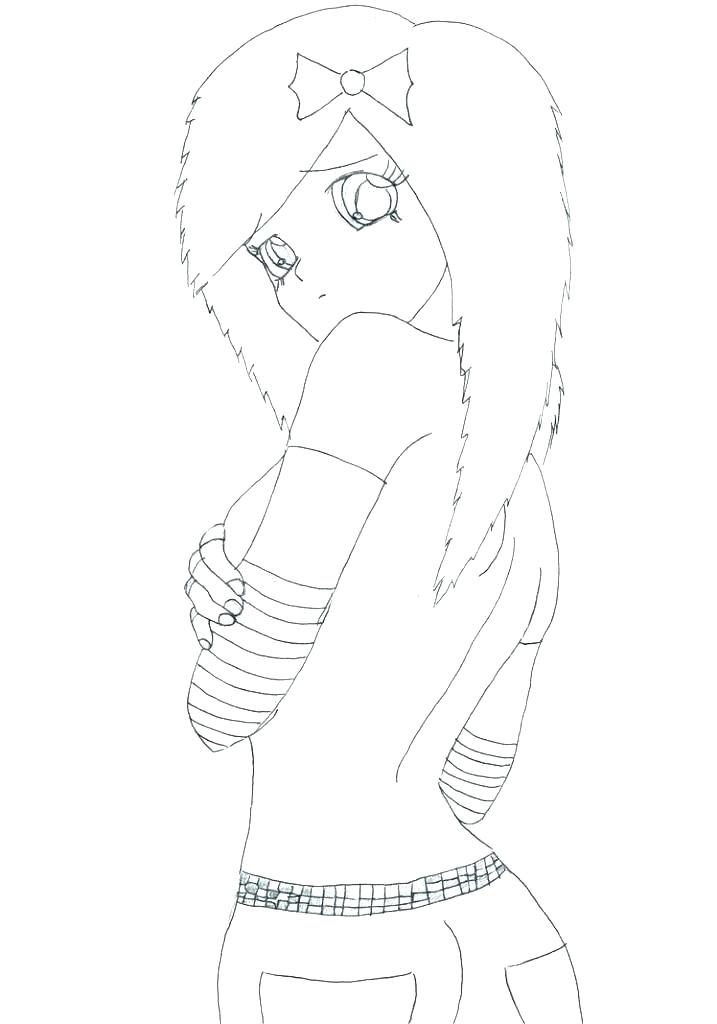 717x1024 Anime Girl Coloring Pages Emo Girl Coloring Pages Anime Girls