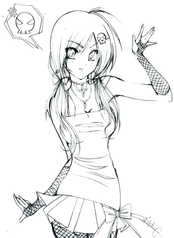 600x819 Emo Girl Coloring Pages Anime Girl Coloring Pages Warrior Cats