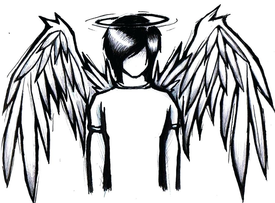 900x666 Fallen Angel Emo Pencil And In Color Fallen Angel Cute Coloring
