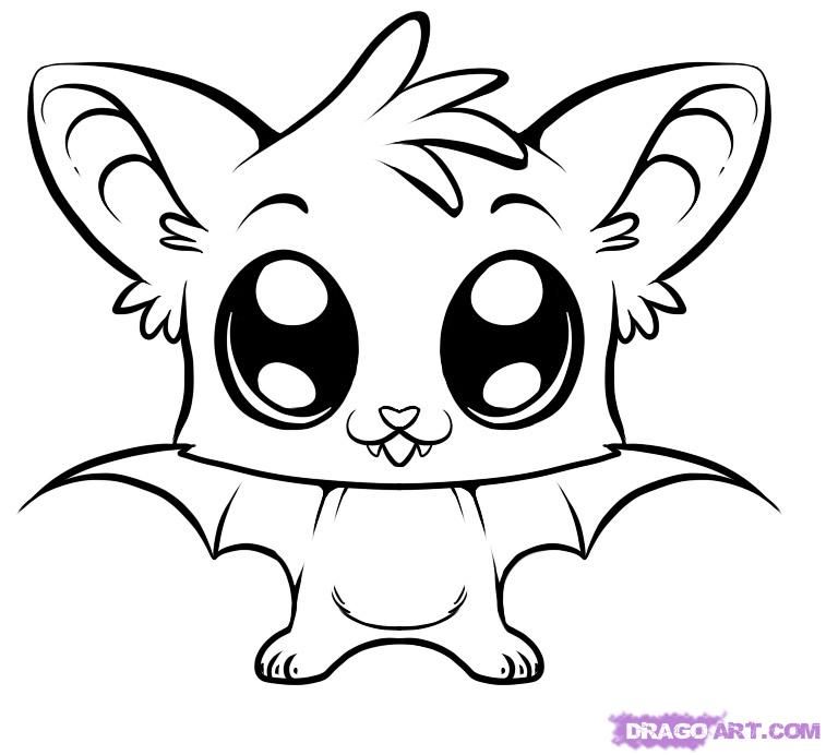 757x692 Cute Coloring Pages How Draw A Cute Bat Step 6 Recipes