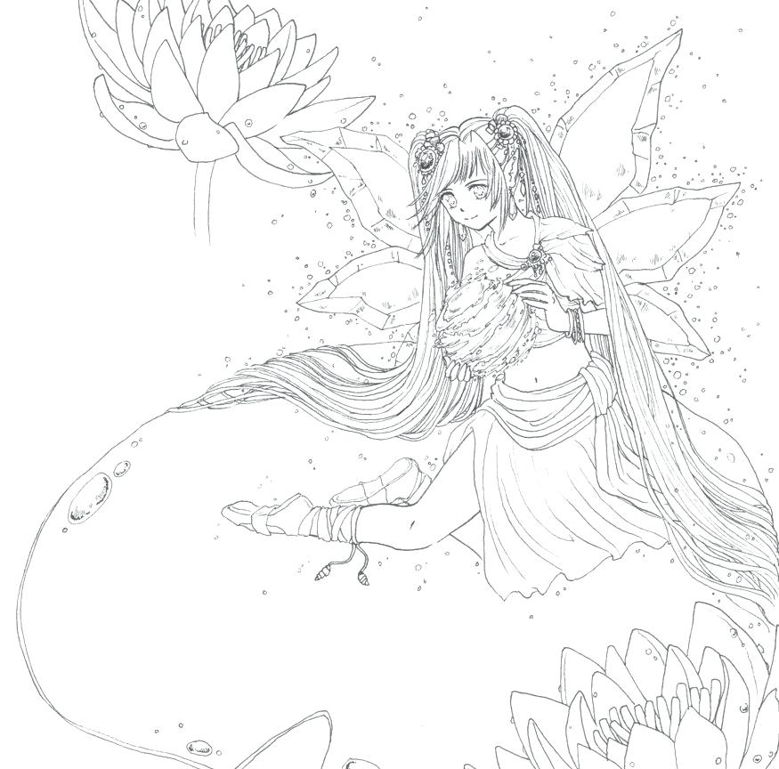 875x864 Anime Coloring Pages For Adults Adult Printable Fairy Coloring