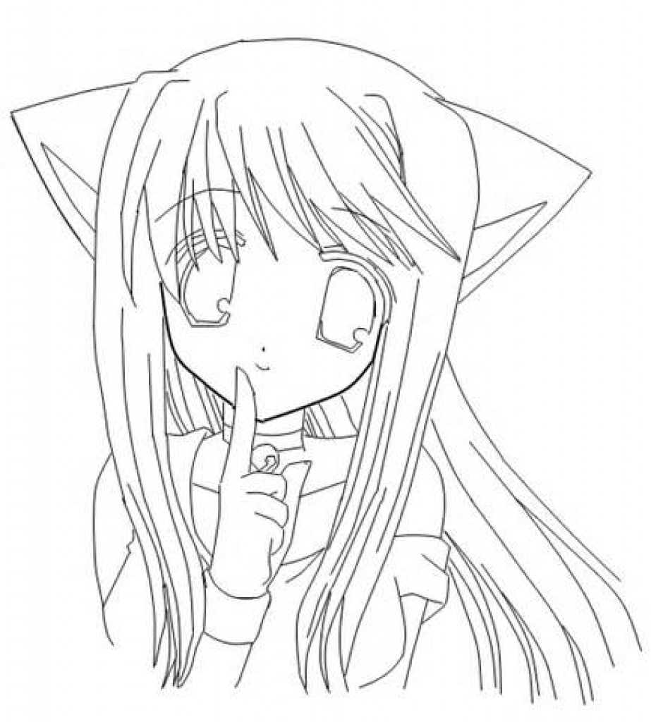923x1024 Anime Girl Coloring Pages Lovely Anime Cat Girl Coloring Pages