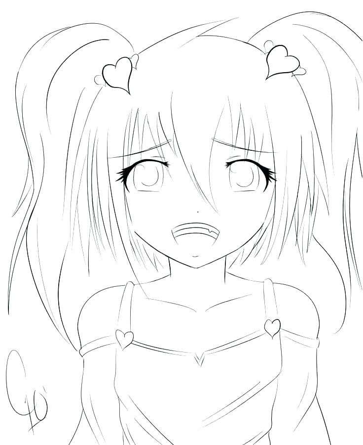 736x900 Anime Girls Coloring Pages Cute To Print Sheets 16289