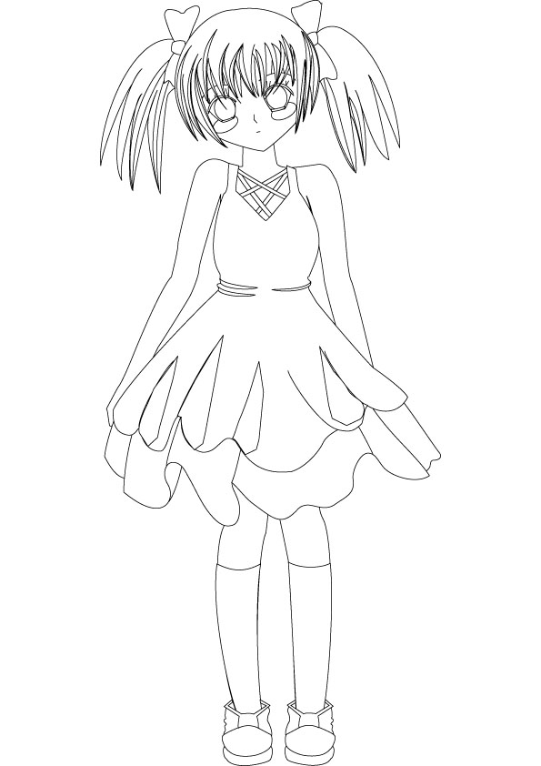 595x842 Anime Coloring Pages Anime Girl Coloring Pages To Print Kids