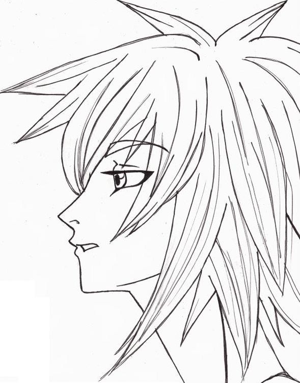 589x750 Anime Guy Coloring Pages