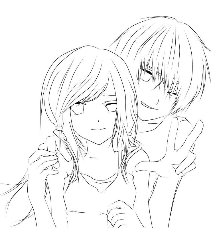 740x800 Interesting Anime Couple Coloring Pages 15 Cute Couples Kissing