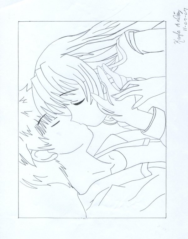 600x762 Anime Couple By Bluraven401 On , Anime Couple Coloring
