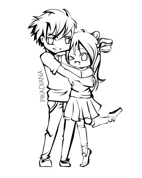 477x600 Anime Couples Coloring Pages Transasia