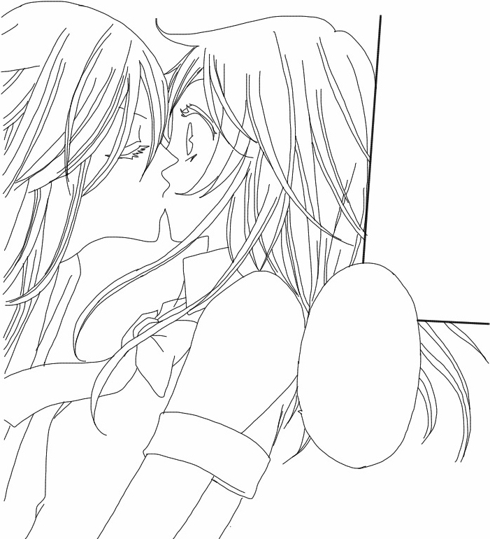 701x770 Anime Couples Kissing Coloring Pages