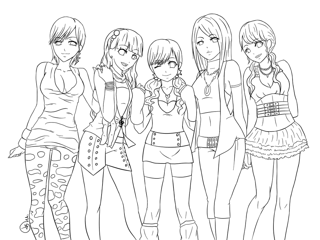 1024x768 Cool Excellent Coloring Pages Cute Anime Coloring Pages On Set