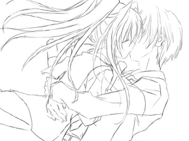 650x487 Anime Couple Coloring Pages Coloring Pages Anime