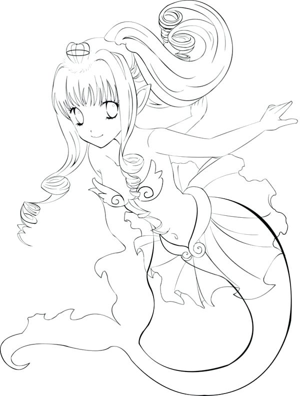 600x791 Cute Mermaid Coloring Pages Anime Tone Colouring Coloring Collection
