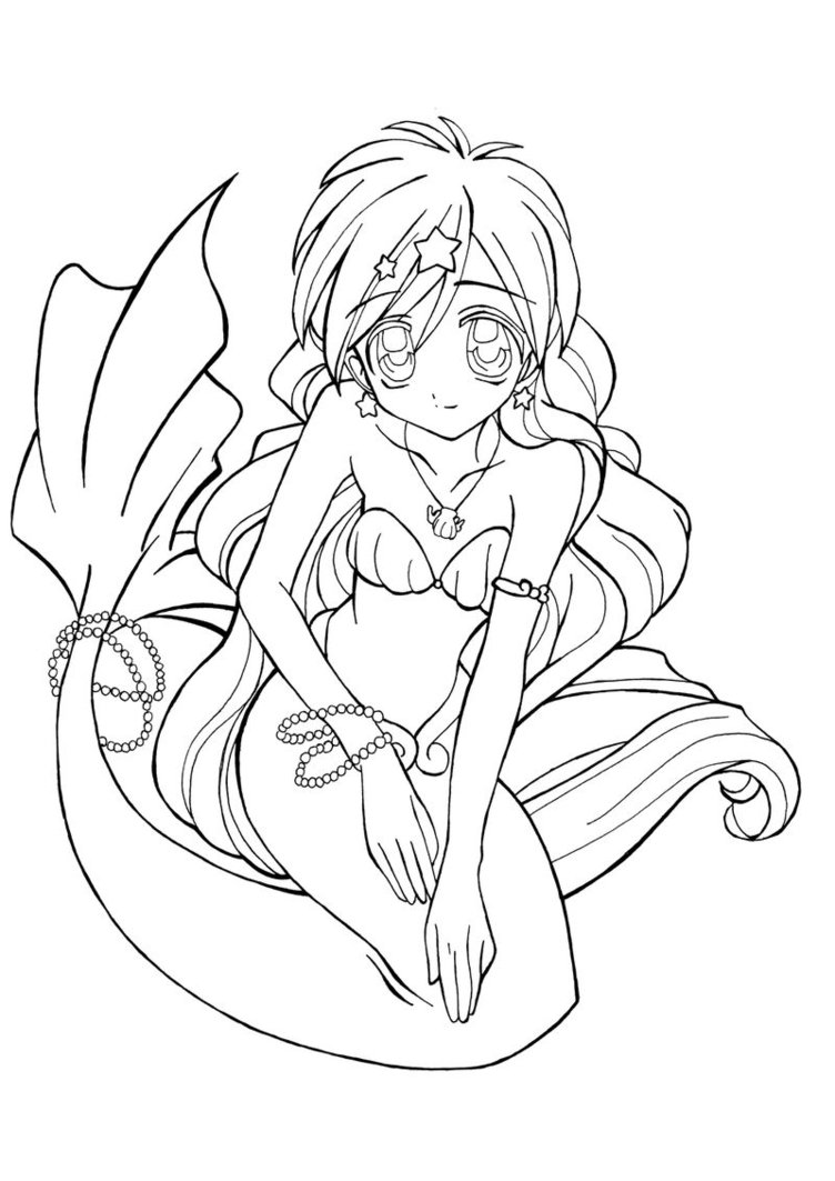 752x1063 Anime Mermaid Coloring Pages For Girls Just Colorings