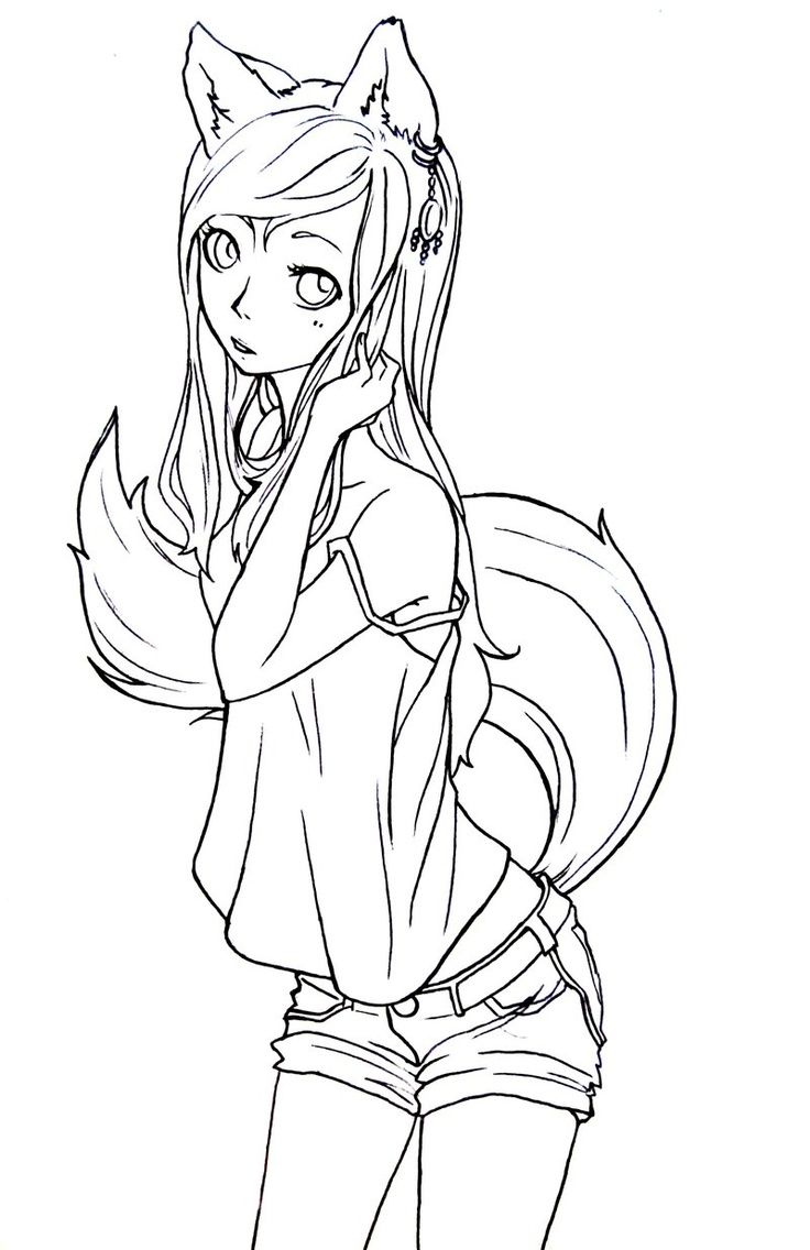 736x1136 Cute Anime Coloring Pages Best Photos Of Fox Chibi Cat