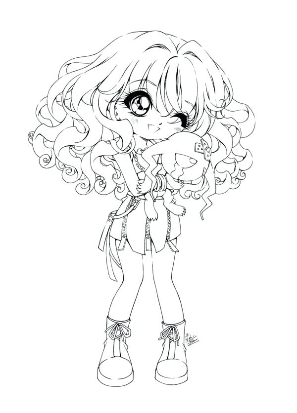 600x836 Anime Girl Coloring Page Anime Girls Coloring Pages Cute Girl