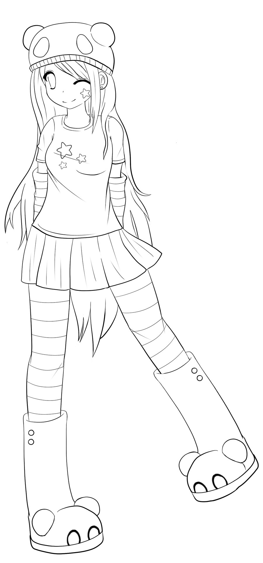 900x1926 Color Me Panda Girl By Lisey Chu